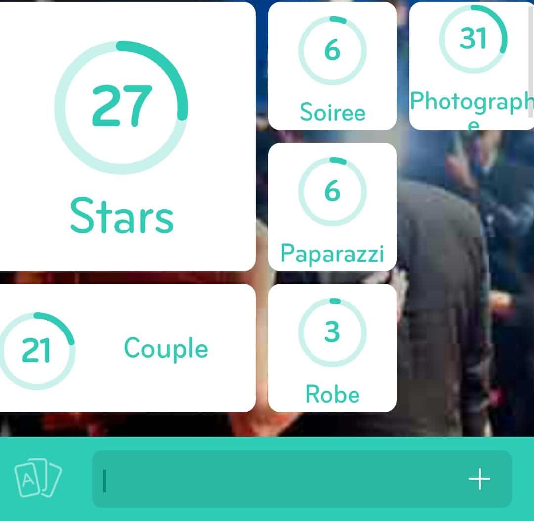 Images des solutions, réponses et aide pour le niveau 328 : Couple de star devant les photographes du jeu mobile 94%