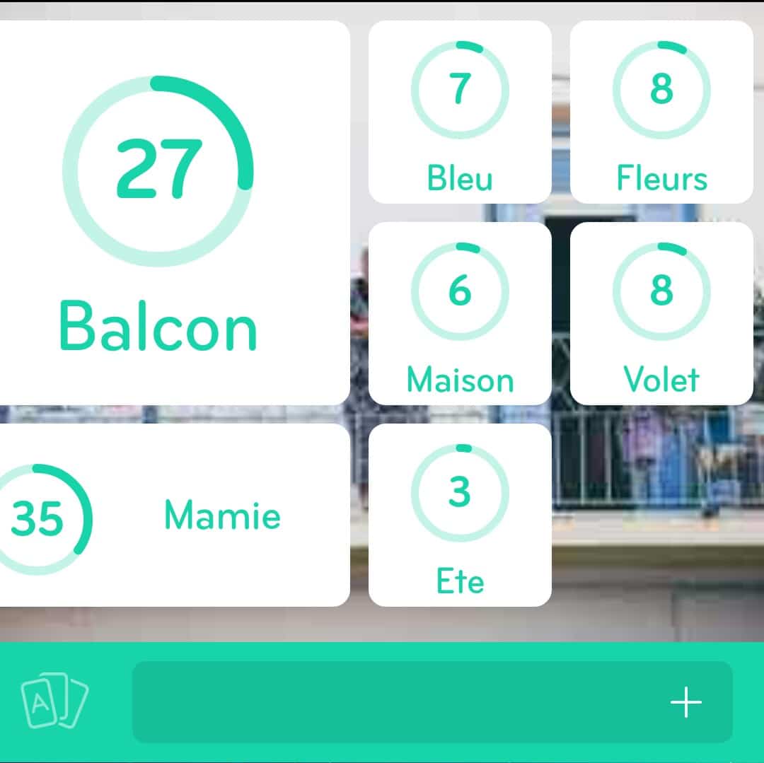 Images des solutions, réponses et aide pour le niveau 329 : Mamie au balcon du jeu mobile 94%