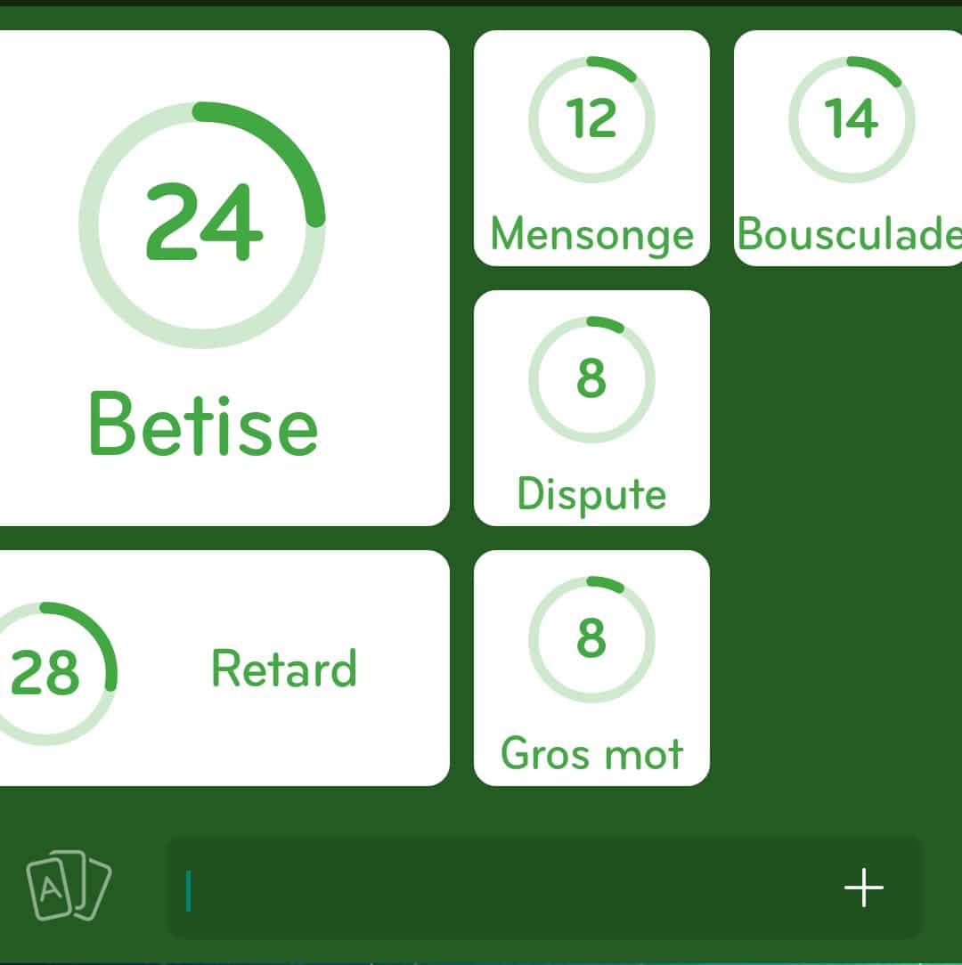 Images des solutions, réponses et aide pour le niveau 339 : Raisons pour lesquelles on s'excuse du jeu mobile 94%