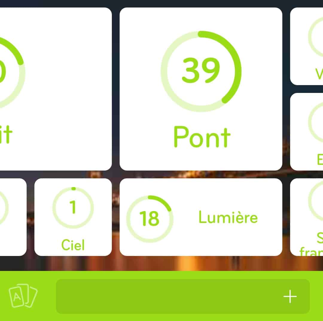 Images des solutions, réponses et aide pour le niveau 344 : Pont de San Francisco de nuit du jeu mobile 94%