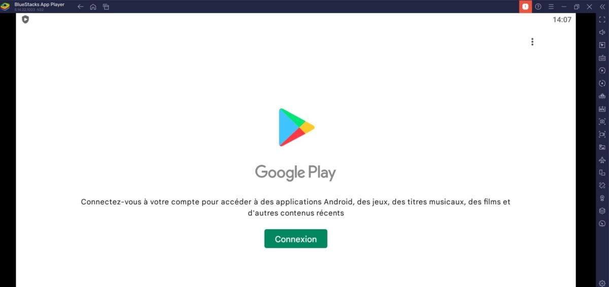 Log ind på en Google-konto i BlueStacks.