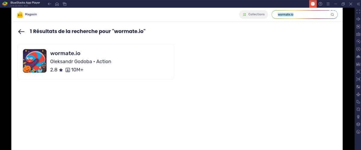Søg efter wormate.io på BlueStacks.