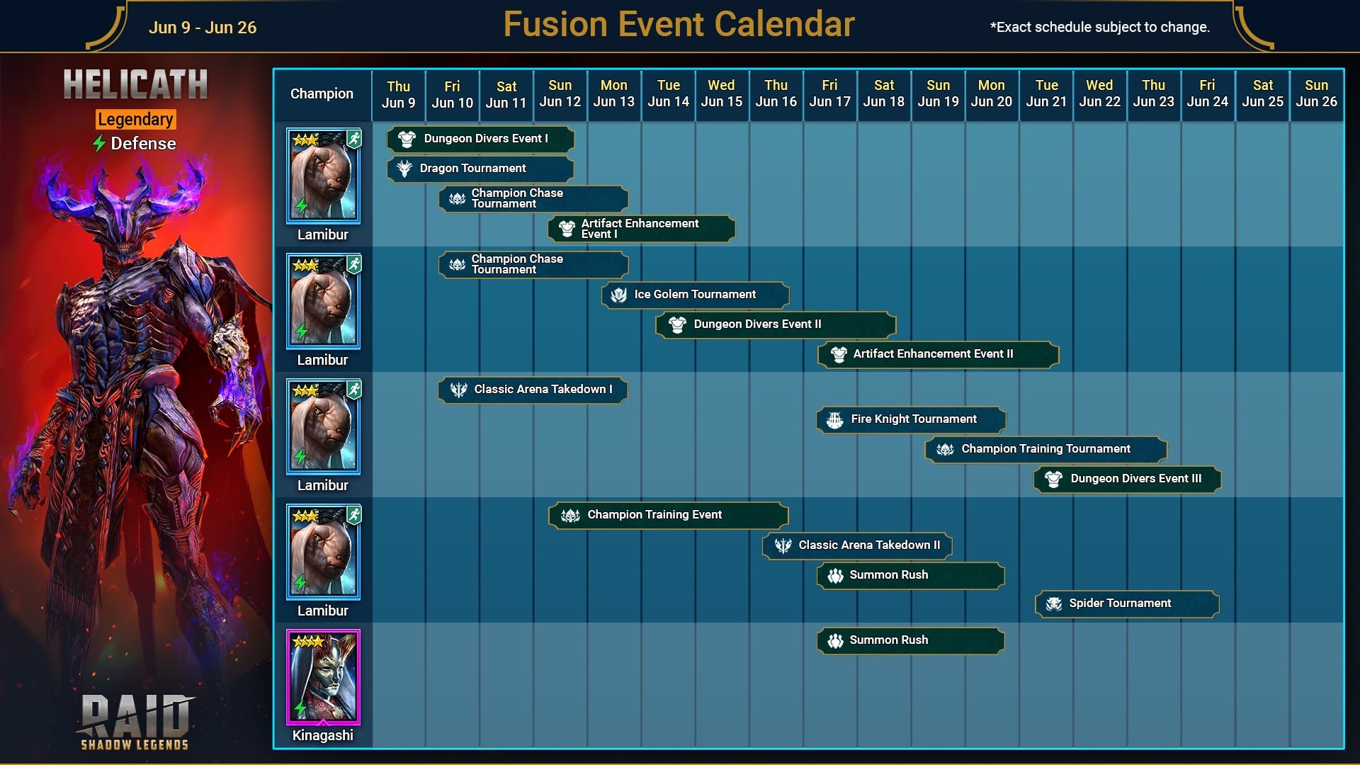 calendrier de la fusion