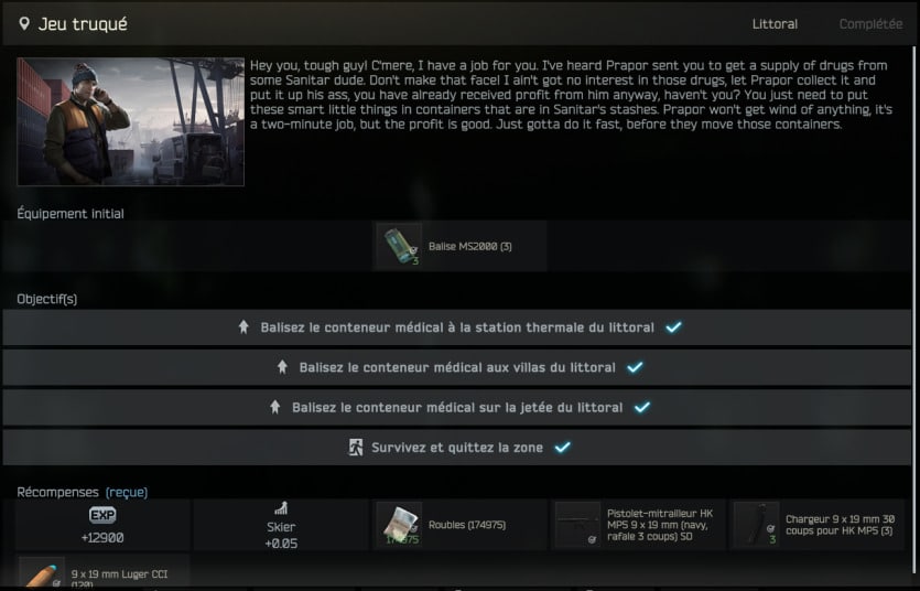 Tarkov Quest Guide and Info Rigged Game