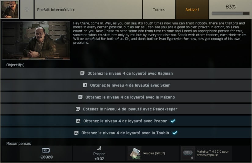 Tarkov Quest Perfect Intermediate Alucare
