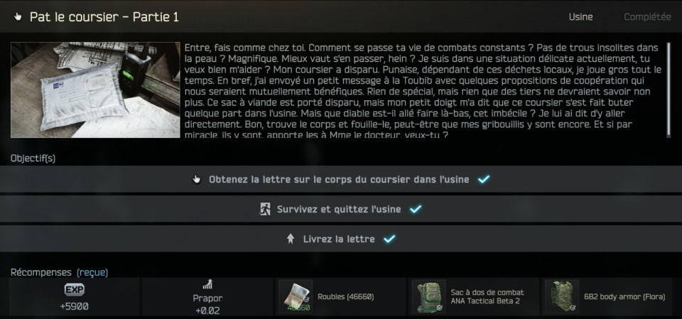Tarkov Pat the Courier Quest Guide and Info - Part 1