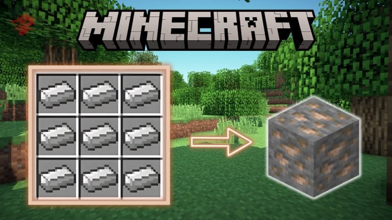 Illustration af jernhåndværk på Minecraft