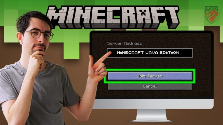 Иллюстрация подключения к серверу Minecraft Java Edition