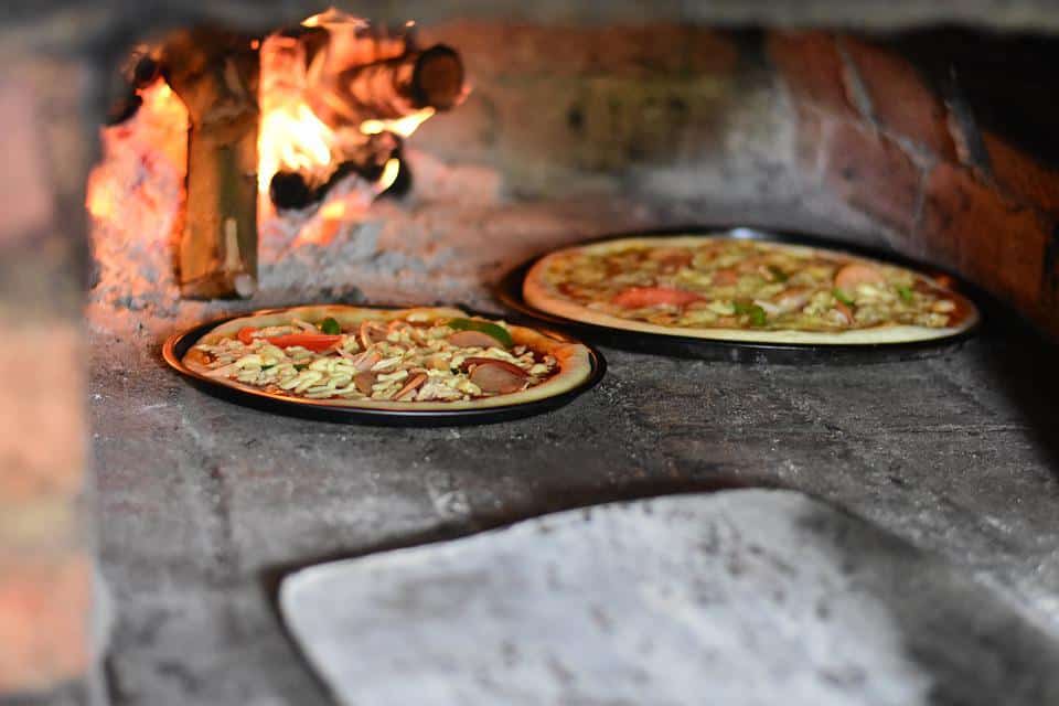 A traditional oven-baked pizza