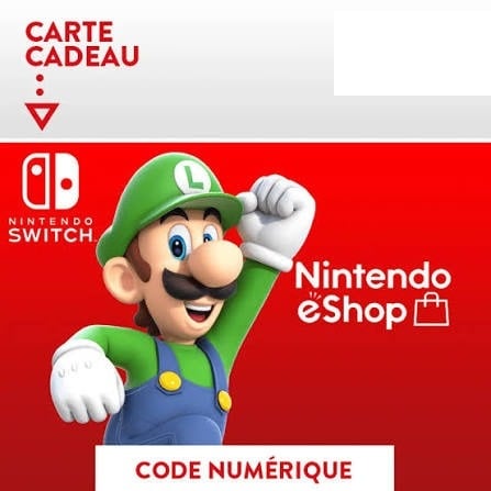 Иллюстративное изображение подарочной карты Nintendo Switch.