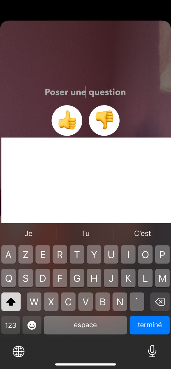 Textfeld für Umfragen auf Snapchat 