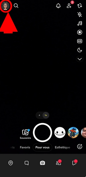Clic sur le bitmoji Snapchat