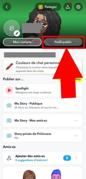 Les étapes pour rendre un compte Snapchat public