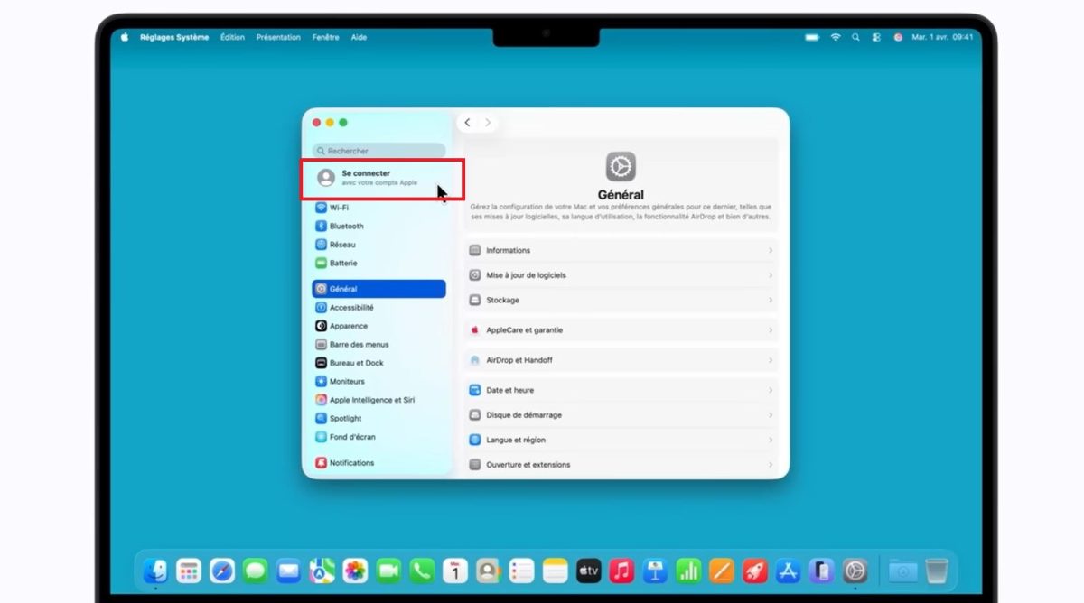 På en Mac skal du klikke på "Log ind" i Systemindstillinger.