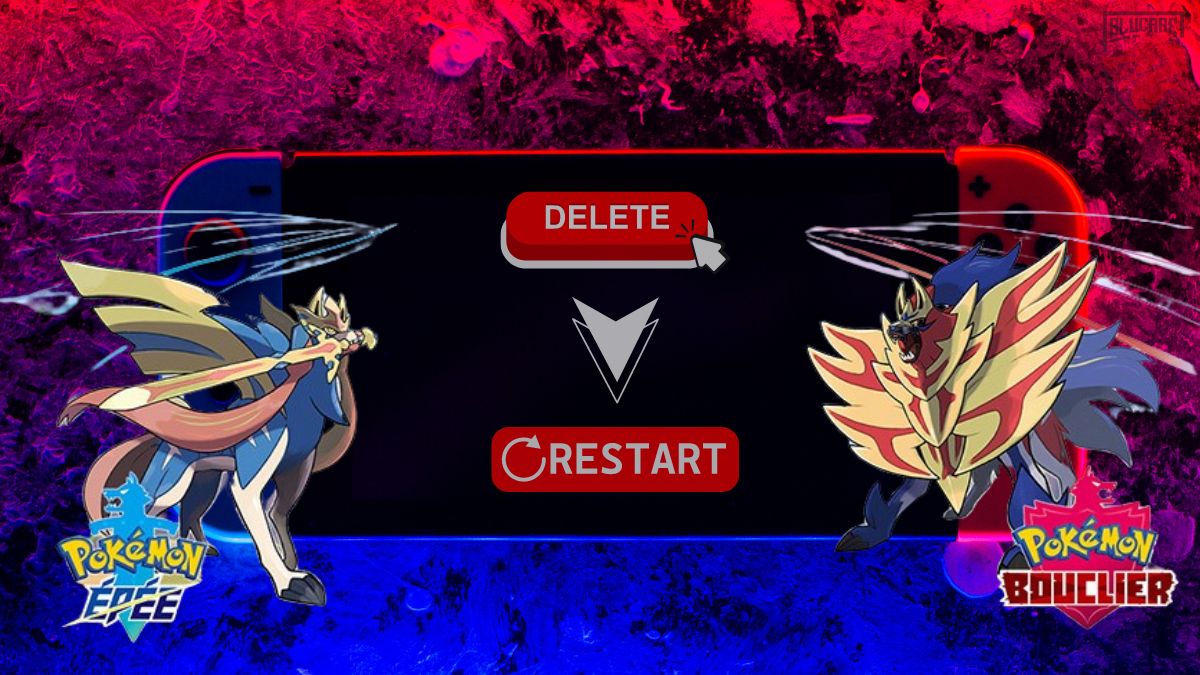 Ilustração para o nosso artigo "Pokémon espada e escudo, como apagar o teu jogo e começar de novo".