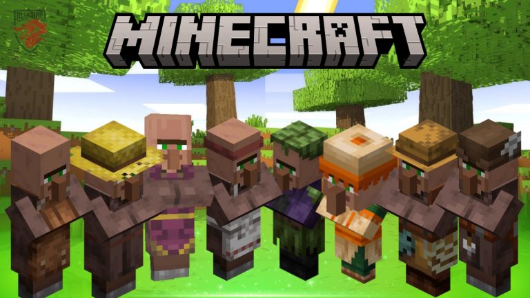 Иллюстрация некоторых жителей деревни Minecraft