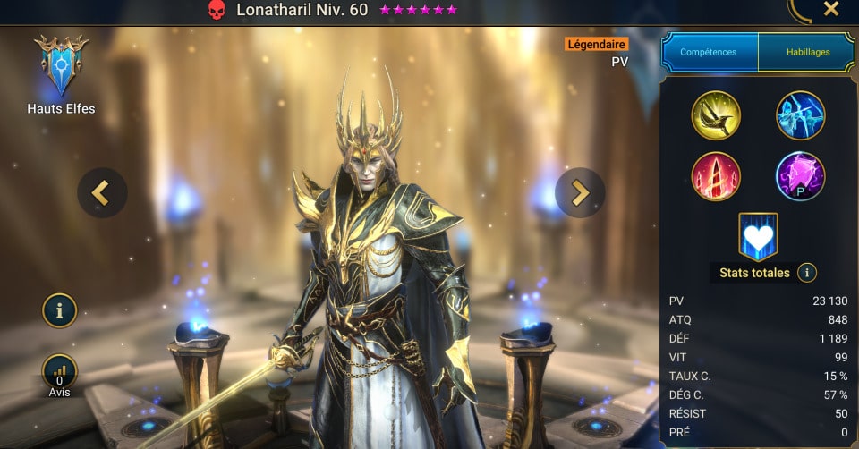 Guide masteries, grace and artifact on Lonatharil on RSL 