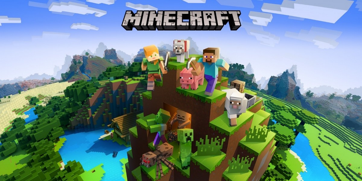 Gambar karakter dari game Minecraft di NINTENDO
