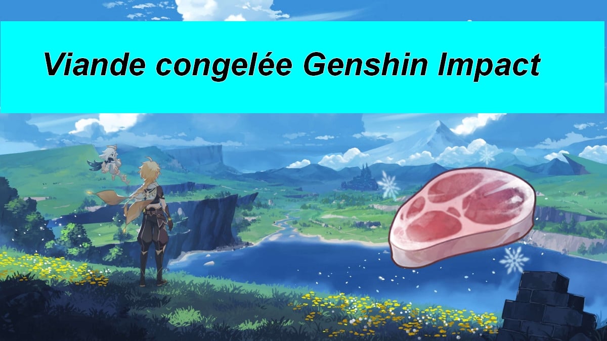 Illustration af Genshin Impact frosset kød, og hvor man kan finde det