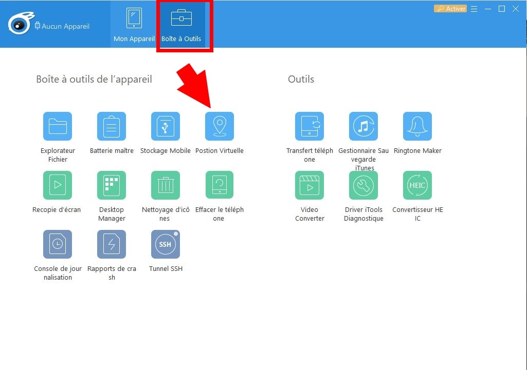 Image showing where to put toolbox + virtual position in Itools 