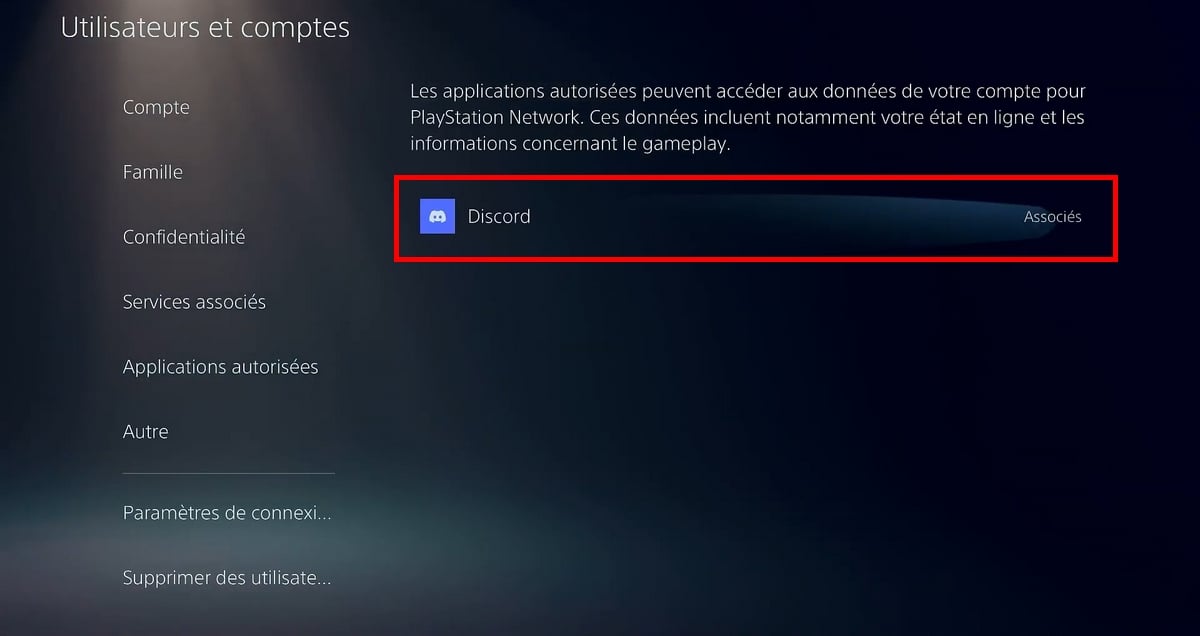 Аккаунт Discord, привязанный к PS5