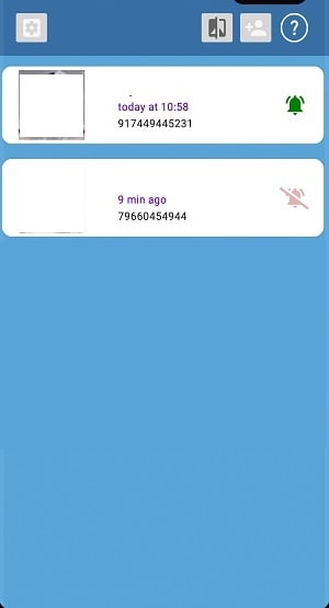 Lista de contas WhatsApp controladas com o WaControl