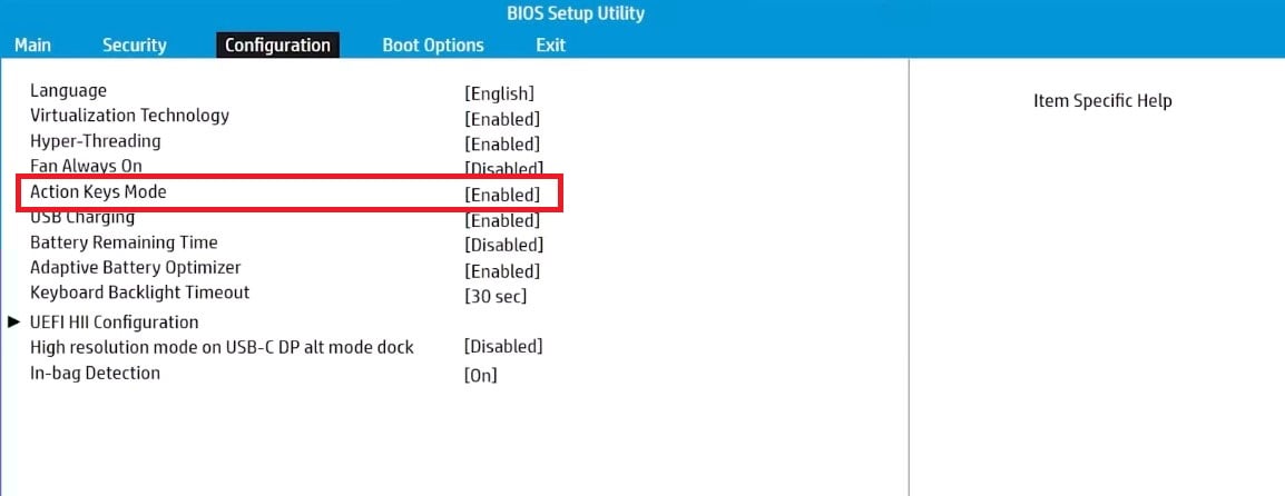 Функциональность Режим работы клавиш в BIOS