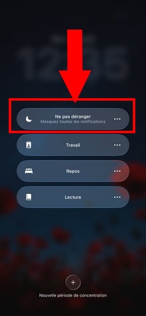 „Nicht stören“ über das Kontrollzentrum auswählen