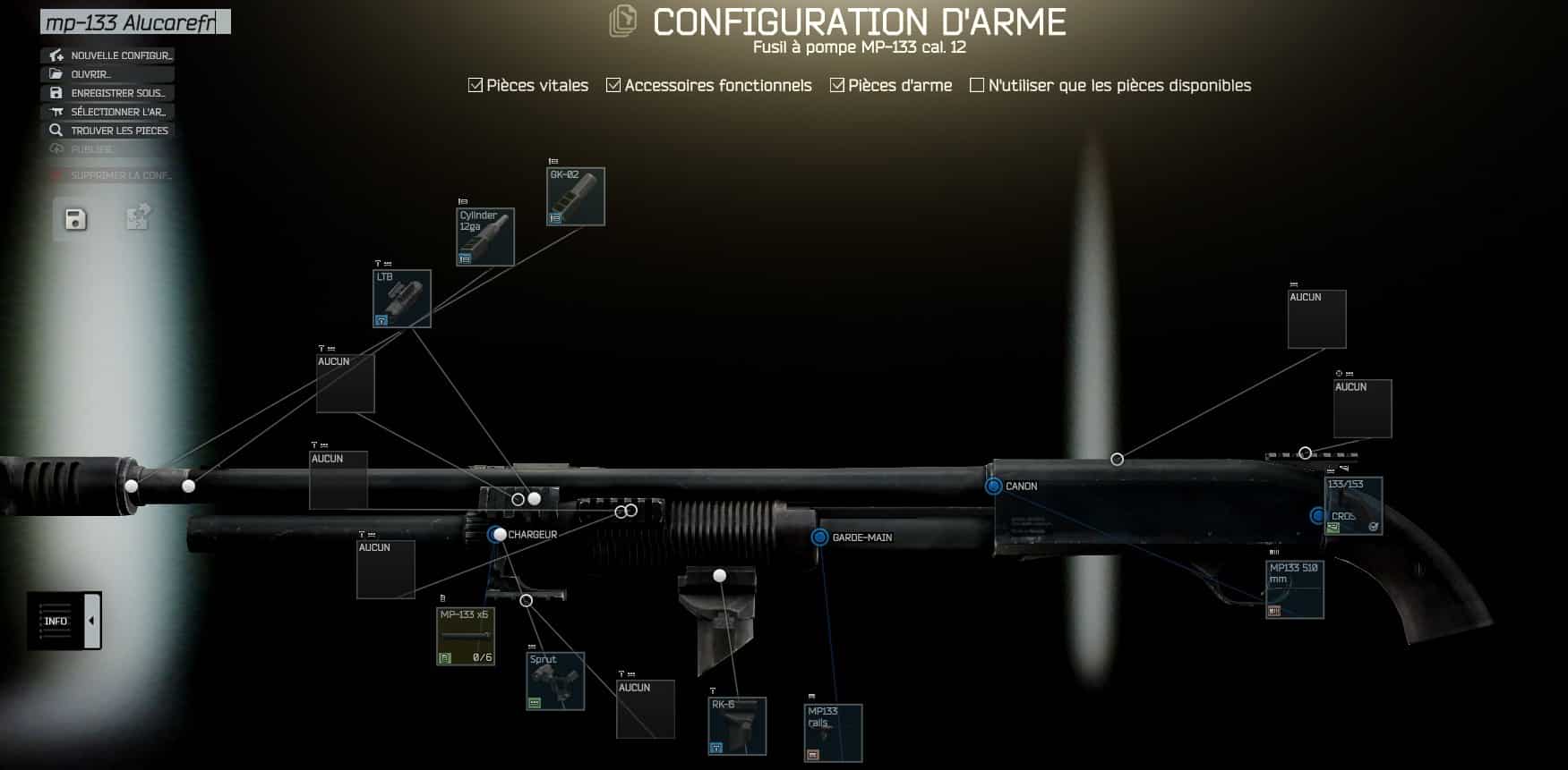 Weapon config pump mp-133 meccanico armaiolo parte 1