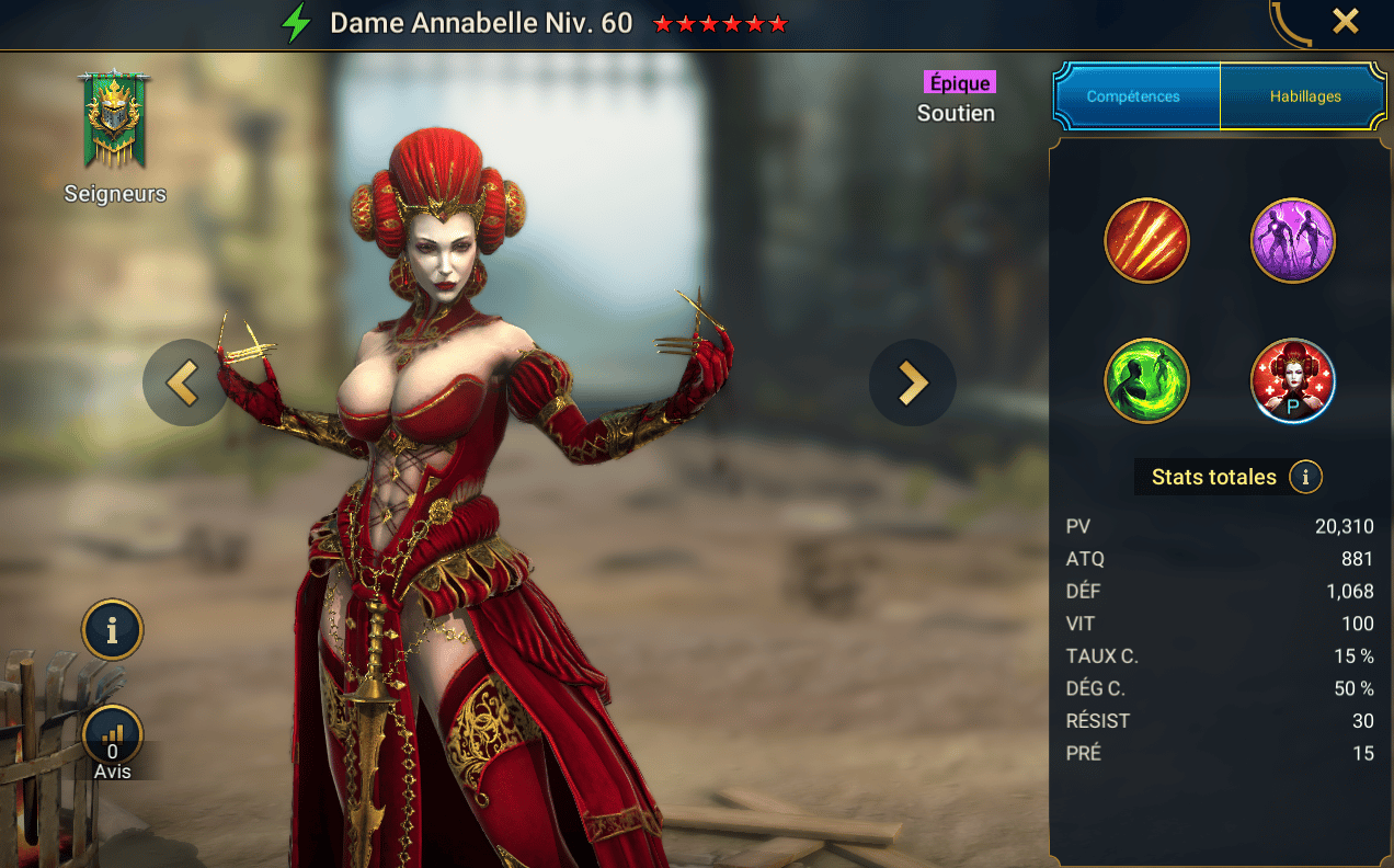 Guide Masteries, Grace and Artifact on Lady Annabelle (Lady Annabelle) en RSL 