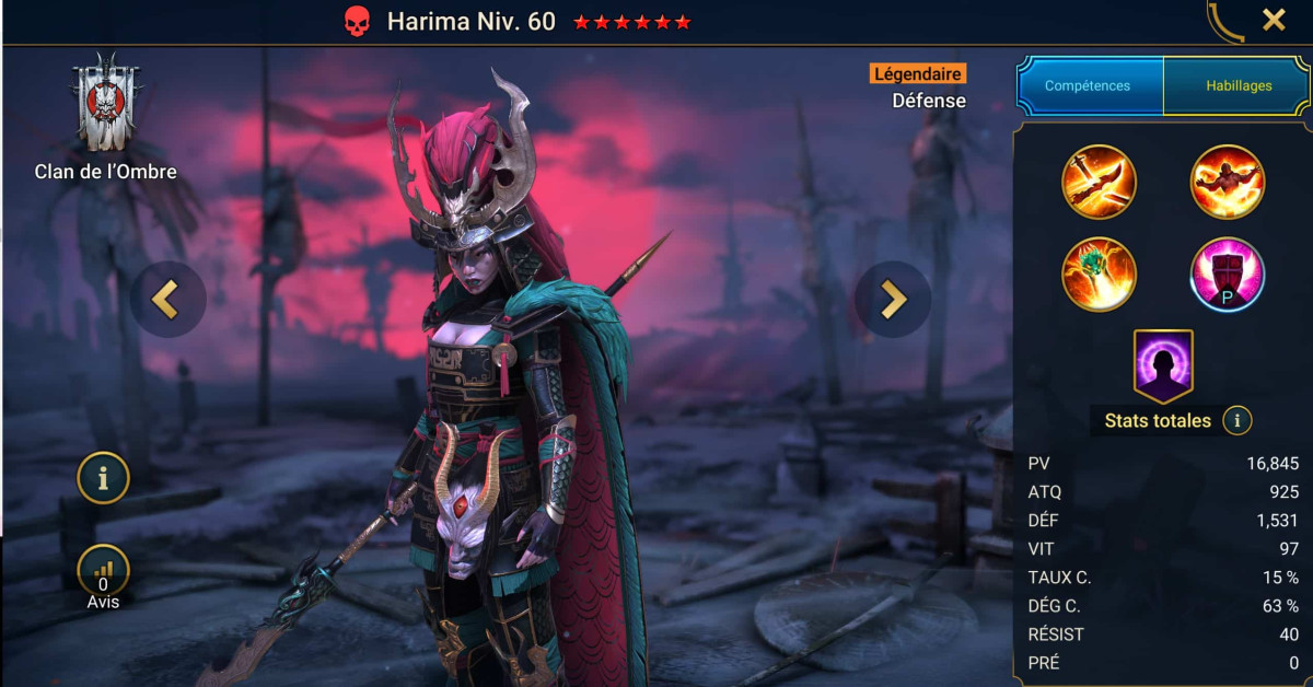 Masteries, Grace and Artifact guide on Harima on RSL 