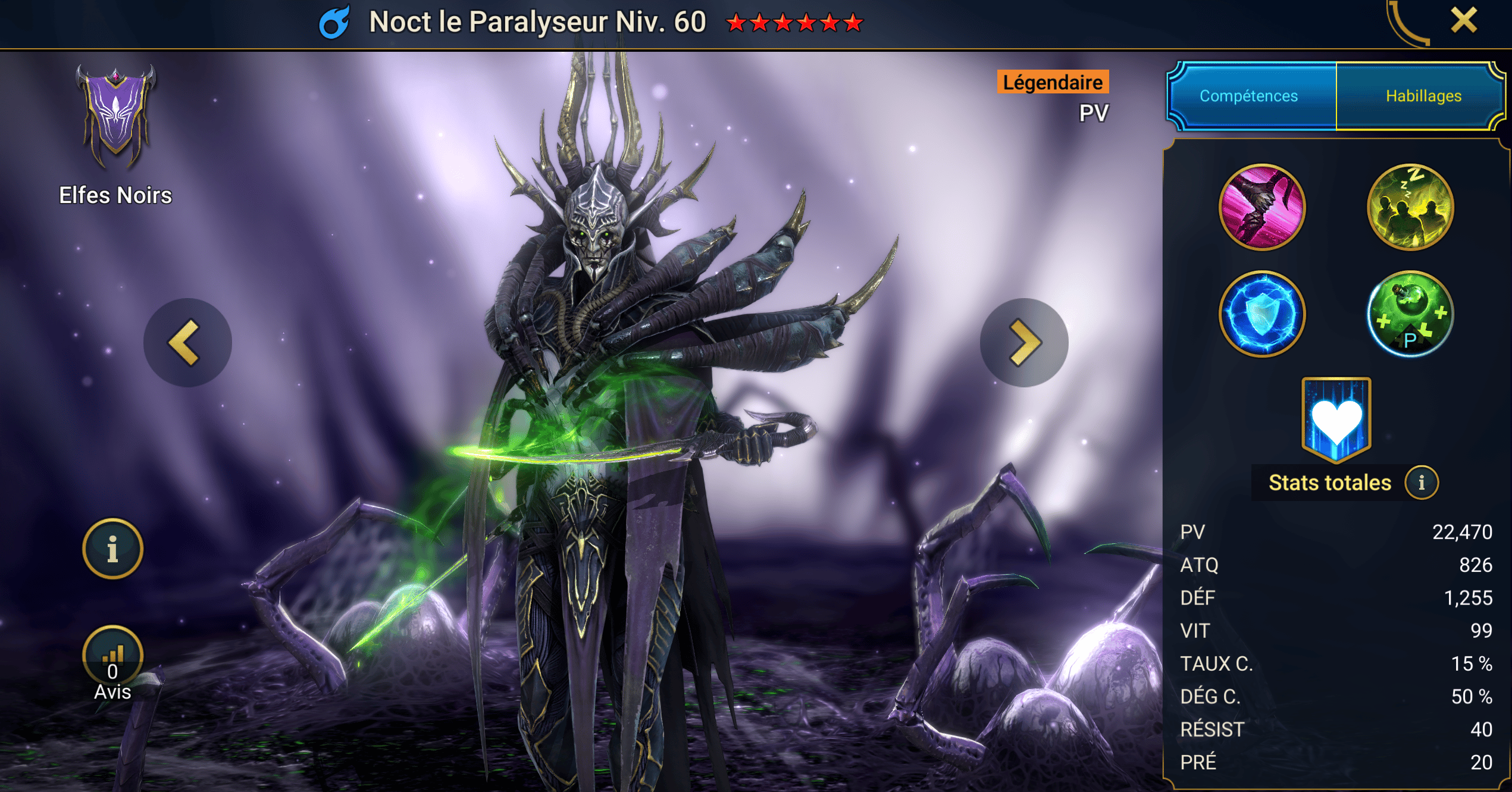 RSL 上的 Noct the Paralyzer masteries, grace and artifact guide 