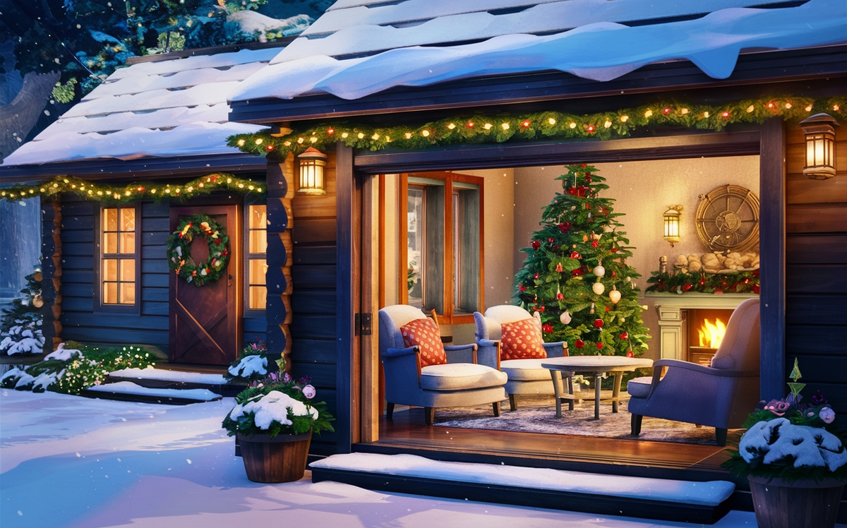 Image of a winter cottage, an idea for a house in SIMS 4
