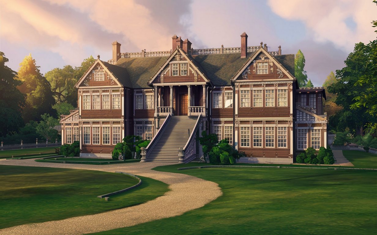 Image of a classic manor house to be designed in SIMS 4
