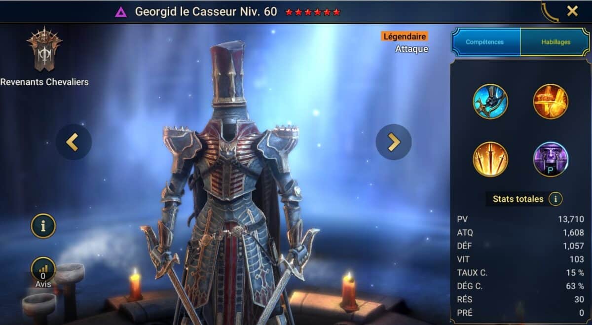 Guide masteries, grace and artifact on Georgid le Casseur (Georgid the Breaker) on RSL 
