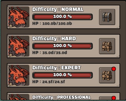Illustration of Guild Boss Difficulty Levels