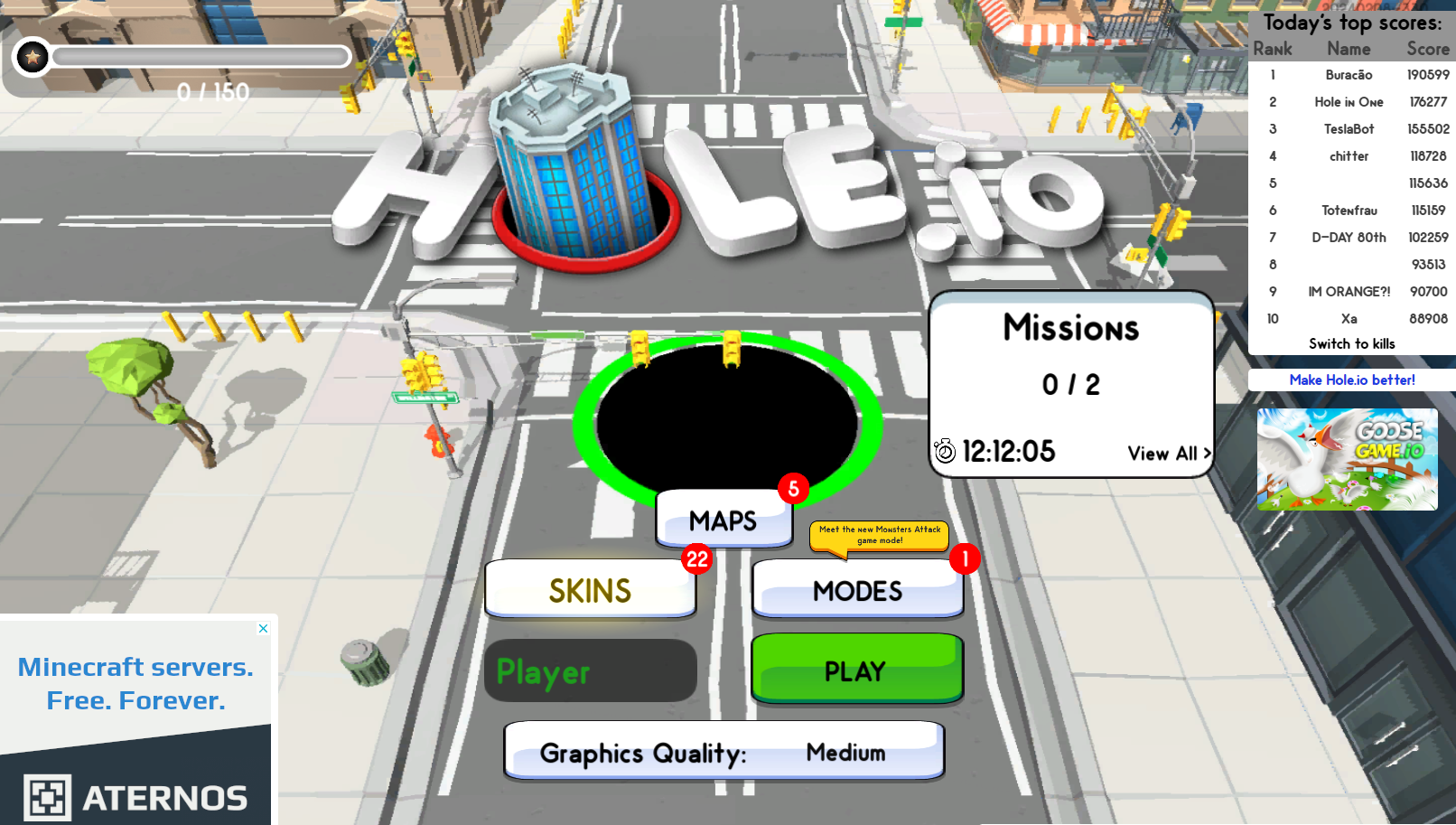 Image illustrating the Hole.io game