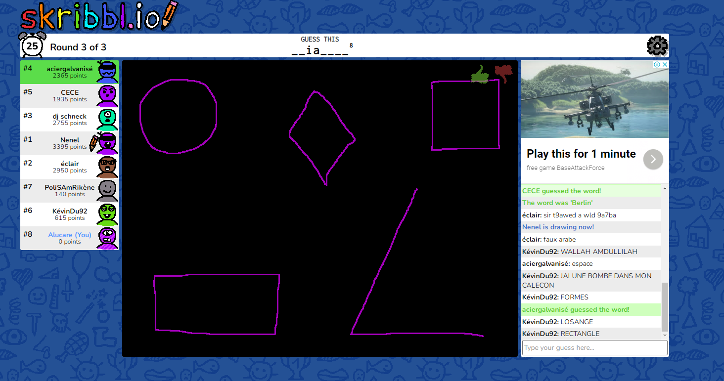 SKRIBBL.IO game interface