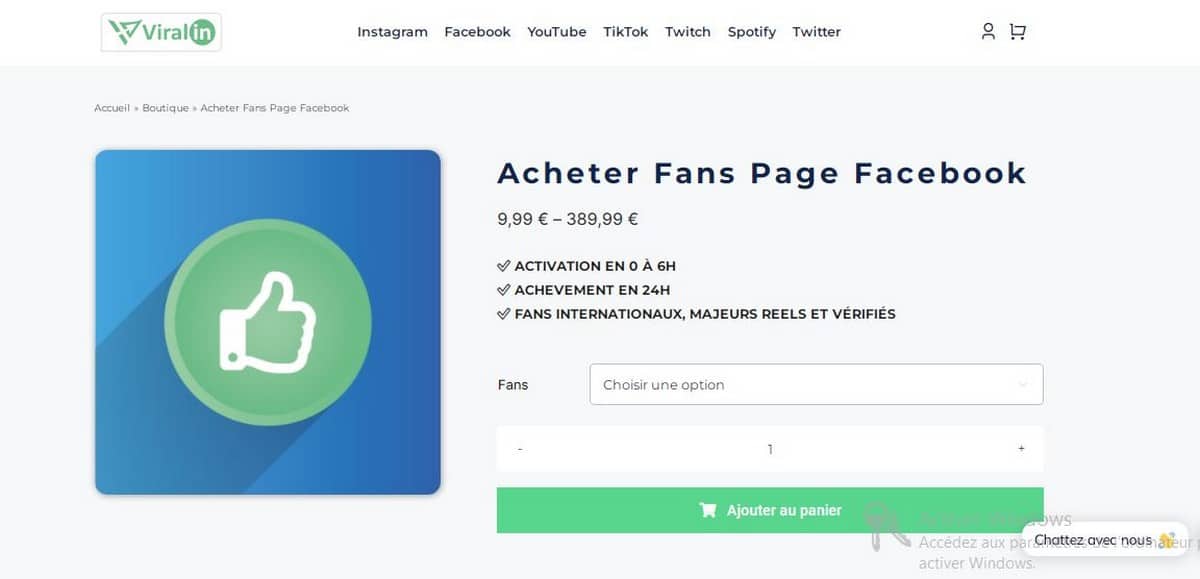 Image Acheter fans page facebook