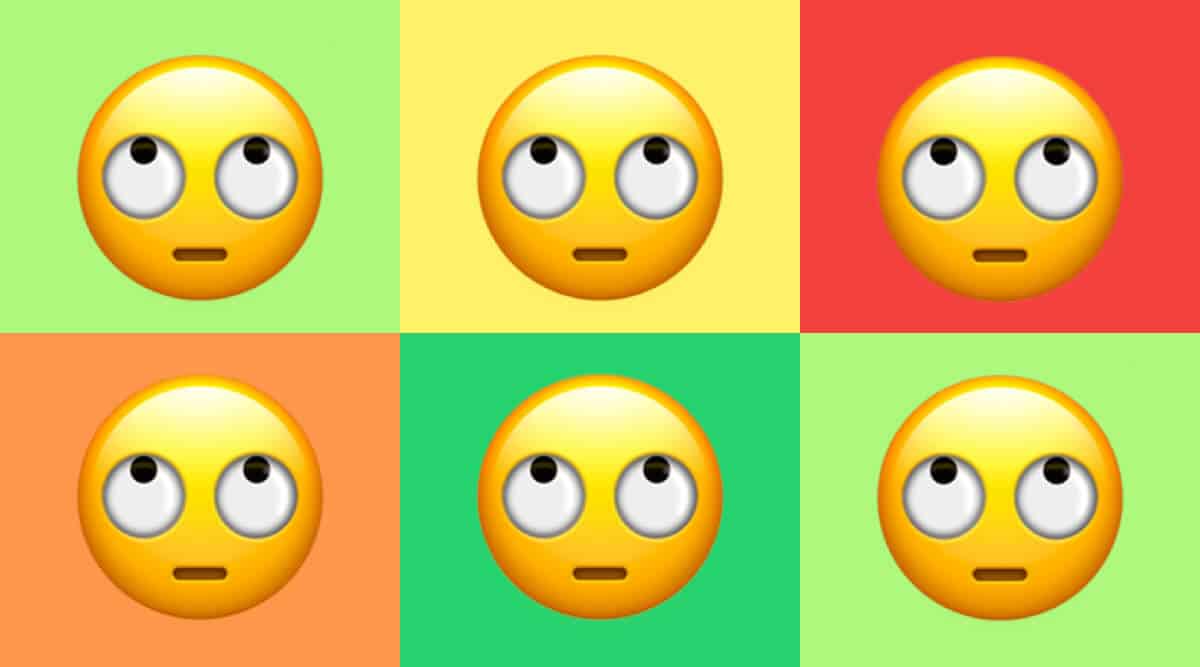 Emoji med rullende øjne
