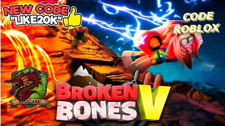 Roblox codes on the Broken Bones V mini game 