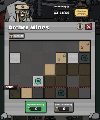 Demo minispil Archer Mines i Archer Forest