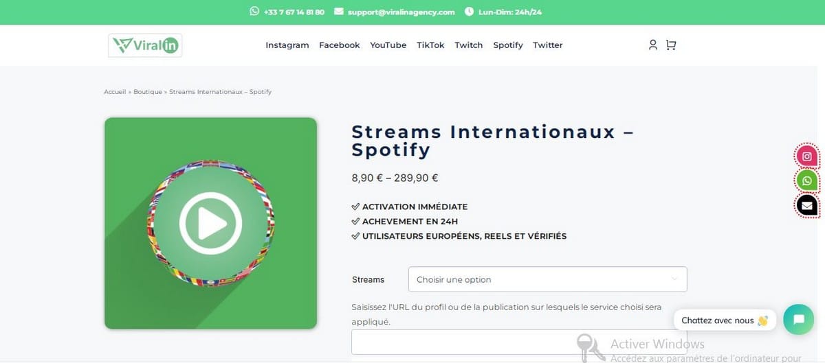 Immagine del sito Viralineagency International Streams Spotify