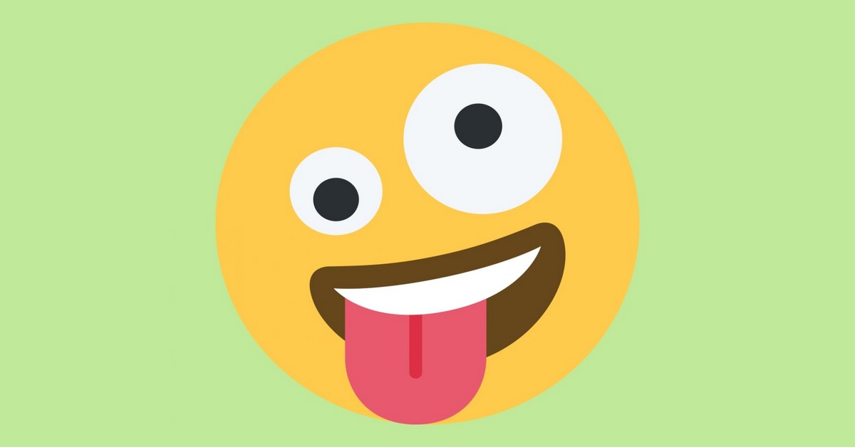 Emoji gambar wajah gila