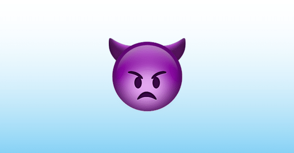 Angry Devil Face Emoji Imagen Ilustración