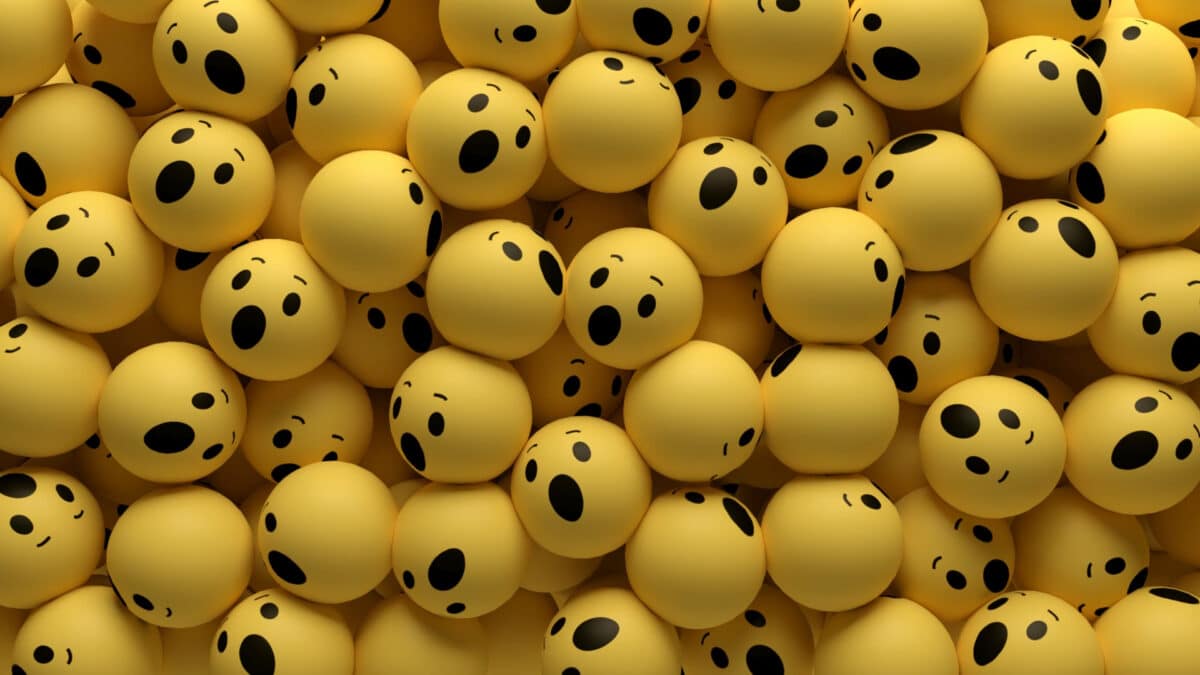 Bildillustration des erstaunten Gesichts Emoji