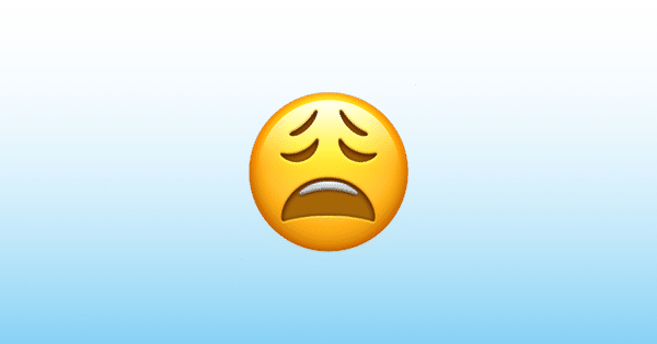 Ilustración de imagen de emoji de cara agotada