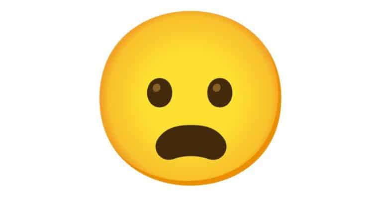 Billede illustration af utilfredse ansigt emoji med åben mund