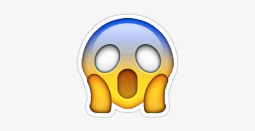 Ilustración de imagen de cara emoji gritando de miedo