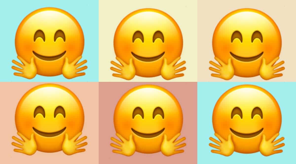 Gambar emoji yang memberikan pelukan